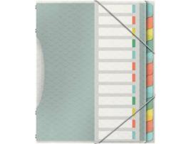 Capa  Clasificadora Colour Ice Polipropileno Din A4 Cor Transparente 12 Separadores Cores