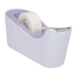 Scotch Dispensador de Fita para Secretária C-18, Lavanda + Fita Invisível para Escritório Scotch® Magic™, Transparente, 19 mm x 33 m