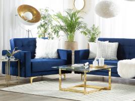 Poltrona reclinável em veludo azul escuro ABERDEEN