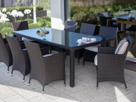 Conjunto de 2 cadeiras de jardim de rattan sintético castanho escuro ITALY