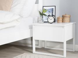 Mesa de cabeceira de madeira pinho branca GIULIA