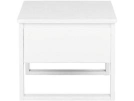 Mesa de Cabeceira BELIANI Giulia (Branco - 50x41x43 cm - Madeira)
