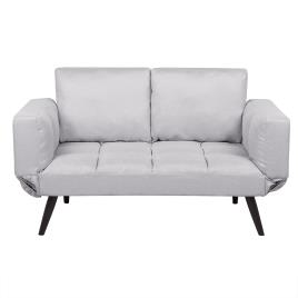 Sofá-cama em tecido cinzento claro BREKKE