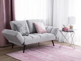 Sofá-cama em tecido cinzento claro BREKKE
