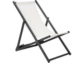 Cadeira de Jardim  Locri Dobrável (Bege e Preto - 118x52x52 cm)