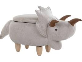 Pufe BELIANI Triceratops (Cinzento - 92x42x56 - Pele Sintética)