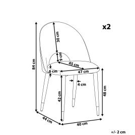 Conjunto de 2 cadeiras de jantar em veludo azul MAGALIA