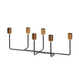 Candelabro em metal preto e dourado BANGKA