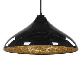 Candeeiro de teto em metal e vidro preto ISKAR