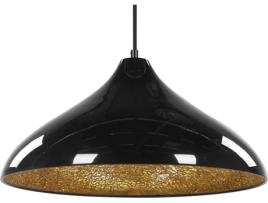 Candeeiro de teto em metal e vidro preto ISKAR