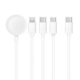 Cabo Tipo C 4W1 Para Iphone Lightning 8 Pinos + Tipo C + Micro + Apple Watch 3W 1A C3186 Branco