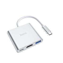 Adaptador Hoco Hub Hb14 Tipo C Para Usb3.0 + Hdmi + Power Delivery Pd67W