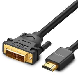 Adaptador De Cabo Ugreen Adaptador Dvi 24 + 1 Pino Macho - Hdmi Macho Fhd 60 Hz 1,5 M Preto