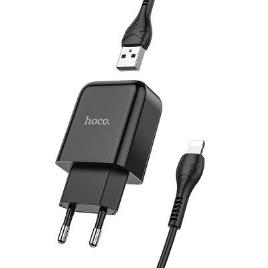 Carregador De Viagem Hoco Usb + Para Lightning 8 Pinos 2A N2 Vigor Preto