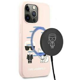 Capa Original Karl Lagerfeld Klhmp13Lsskci Para Iphone 13 Pro (Ikonik Karl E Choupette + Mag / Rosa Claro)