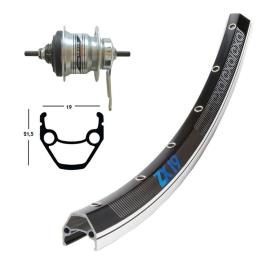 Winora Exal Zx 19 Skid Shimano Nexus 7s Road Rear Wheel Preto 10 x 130 mm