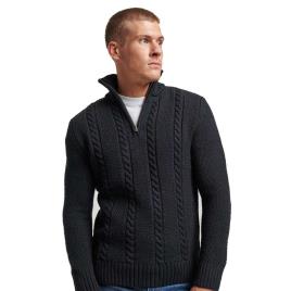 Superdry Vintage Jacob Henley Half Zip Sweater  S Homem