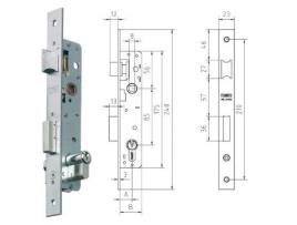 Mcm cerradura embutir metalica 1650-21 18 inox cilind.eurp.30x30