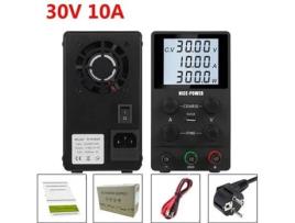 Fonte de Alimentação de Bancada de Laboratório Ajustável Usb 30V 10A ALIN1259-1 (Preto)