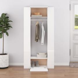 vidaXL Armários de corredor 2 pcs madeira processada branco brilhante