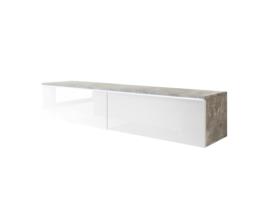 Móvel de TV TV SELSEY KANE Concrete Cinzento, Branco (140 x 33 x 30)