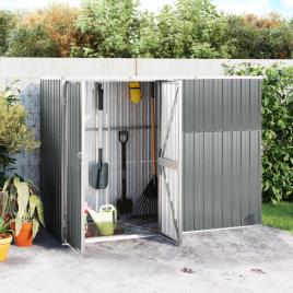vidaXL Abrigo p/ ferramentas jardim 225x89x161cm aço galvanizado cinza