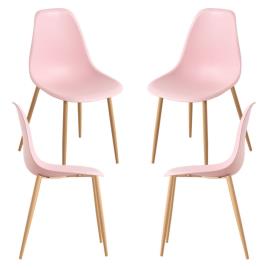 Presentes Miguel - Pack 4 Cadeiras Mykle - Rosa