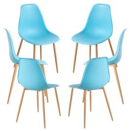 Presentes Miguel - Pack 6 Cadeiras Mykle - Turquesa