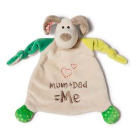 Nici Comforter Dog ´´mum+dad=me´´ 25x25 Cm Doudou