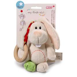 Nici Grabber Rabbit Tilli 15 Cm With Wooden Ring Teddy