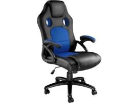 Cadeira De Escritório Tyson TECTAKE (Preto/Azul - Couro sintético - 65 x 66 x 121.5 cm)
