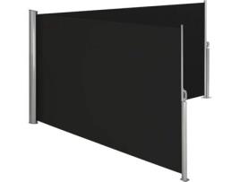Toldo Lateral Duplo de Alumínio TECTAKE (Preto -Poliéster-600 x 160 x 10 cm)