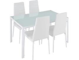 Conjunto TECTAKE de Mesa TECTAKE e 4 Cadeira TECTAKE de Jantar Berlim
