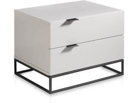 Mesa de Cabeceira ANGEL CERDÁ S.L. 7004 (Preto, Cinzento - MDF, Aço inoxidável - 55 x 41 x 41 cm)
