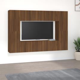 vidaXL Conjunto móveis de TV 8pcs madeira processada carvalho castanho