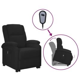 vidaXL Poltrona reclinável elevatória couro artificial preto