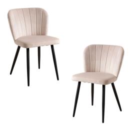 Presentes Miguel - Pack 2 Cadeiras Luk Veludo - Beige