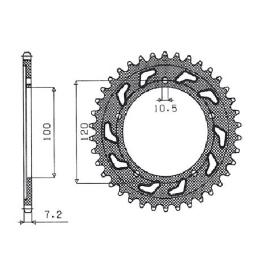 Sunstar Sprockets 525 Pitch 1-4430-46 Steel Rear Sprocket Prateado 46t