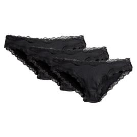 La Redoute Collections Lote de 3 cuecas em algodão e renda 