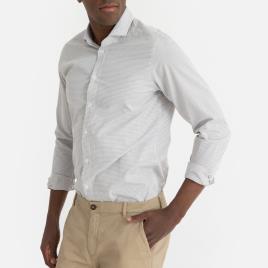 La Redoute Collections Camisa direita aos quadrados pequenos, mangas compridas