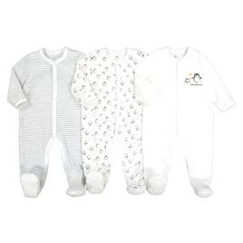 La Redoute Collections Lote de 3 pijamas em veludo, prematuro-2 anos