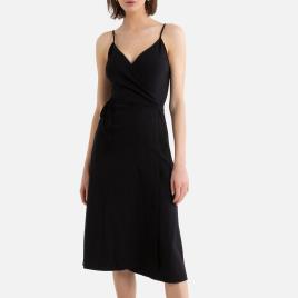 La Redoute Collections Vestido com corte envelope, alças finas