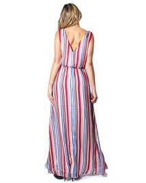 Vila Vestido comprido às riscas, com alças