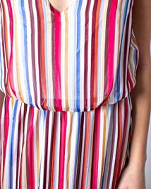 Vila Vestido comprido às riscas, com alças