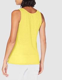 Benetton Top com gola redonda, em linho
