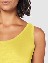 Benetton Top com gola redonda, em linho