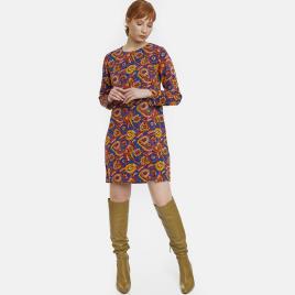 Compania Fantastica Vestido curto, estampado, mangas compridas