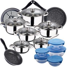 San Ignacio Cassel 18/20/24 Cm Pk3870 Cookware Set 12 Pieces With Set Pans Prateado