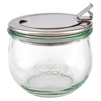 Frasco de vidro tulipa com tampa articulada 580ml (10cm Ø) 1 unidade - Weck