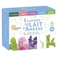 Peito 5 sabonetes com leite de burra 5 unidades - Fleurance Nature